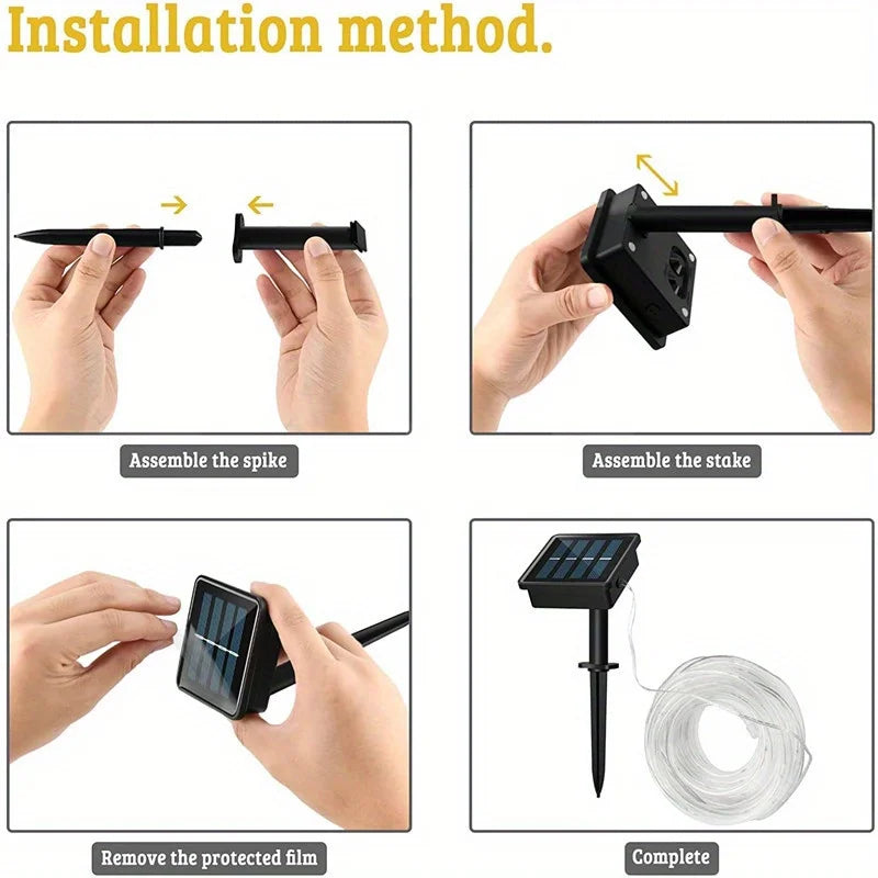 LED Solar String Lights 50/100LED Waterproof Rope Fairy Lights for Outdoor Garden and Patio Decor