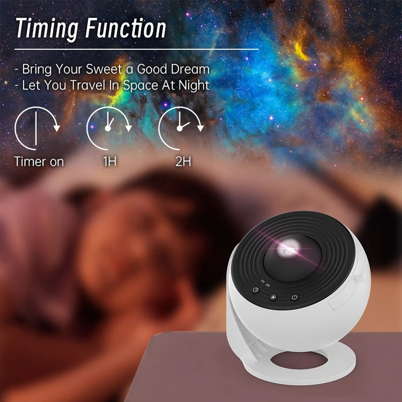 Night Light Galaxy Projector 360° Rotating Starry Sky Lamp for Bedrooms, Weddings & Valentines Gifts