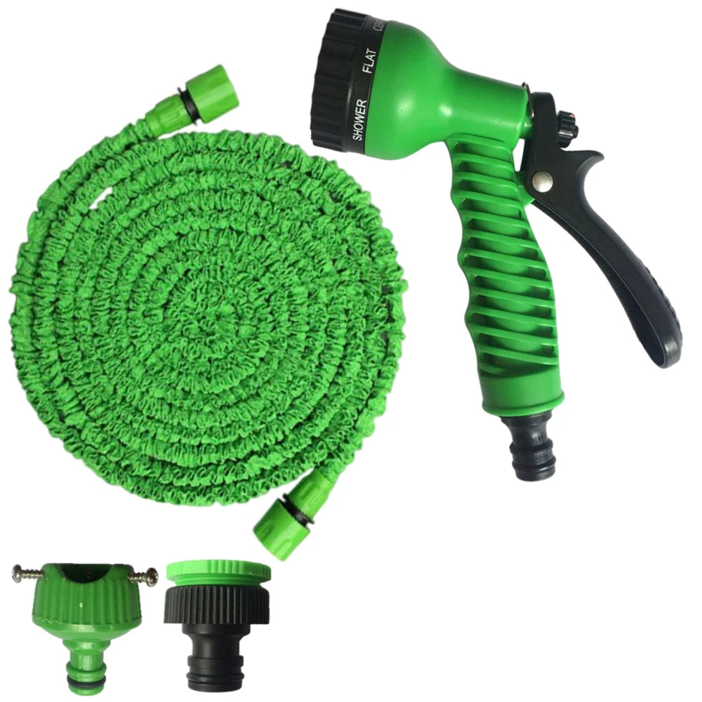 Expandable Garden Hose with Spray Gun & Foam Pot | Flexible Leakproof Hosepipe for Car Wash & Garden
