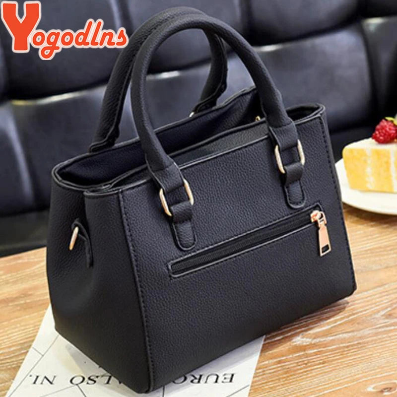 YOGODLNS Women Beading Pendant Handbag Ladies Embossed Shoulder Messenger Bag High-Quality Fashion