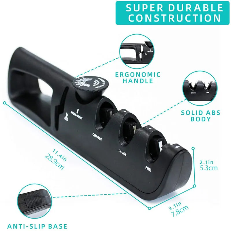 MYVIT Adjustable 4 Stage Sharpener Professional Whetstone Sharpening Tool for Knives & Scissors