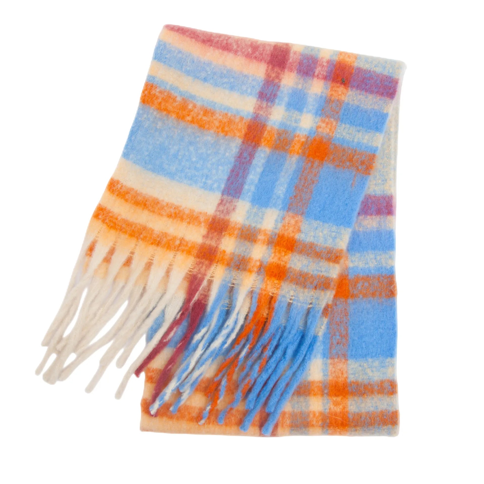 Women's Winter Cashmere Shawl & Warm Plaid Pashmina Scarf with Tassels – Stylish & Cosy