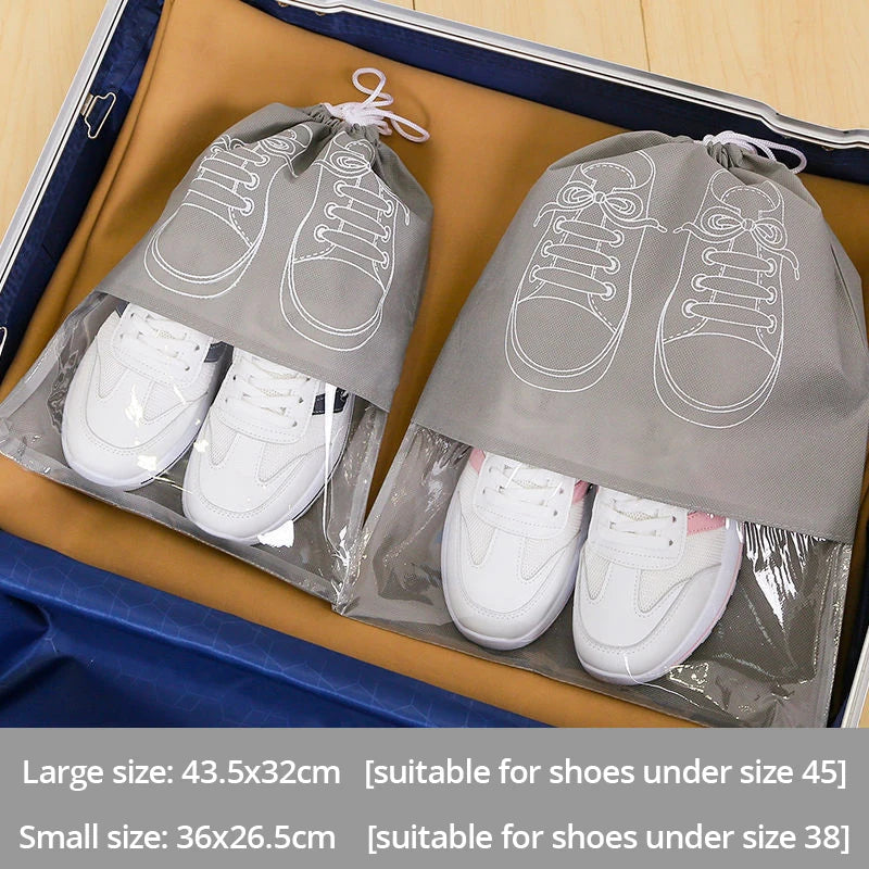 5pcs Waterproof Shoe Storage Bags Thickened Non-Woven Fabric Travel Shoe Pouch Moisture proof Set