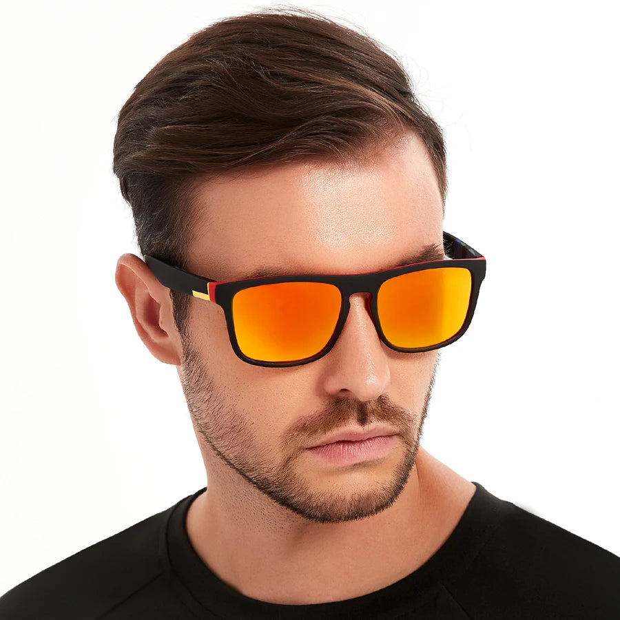 Vintage Square Sports Sunglasses for Men & Women - UV400 Anti-Glare Eyewear for Fishing & Driving