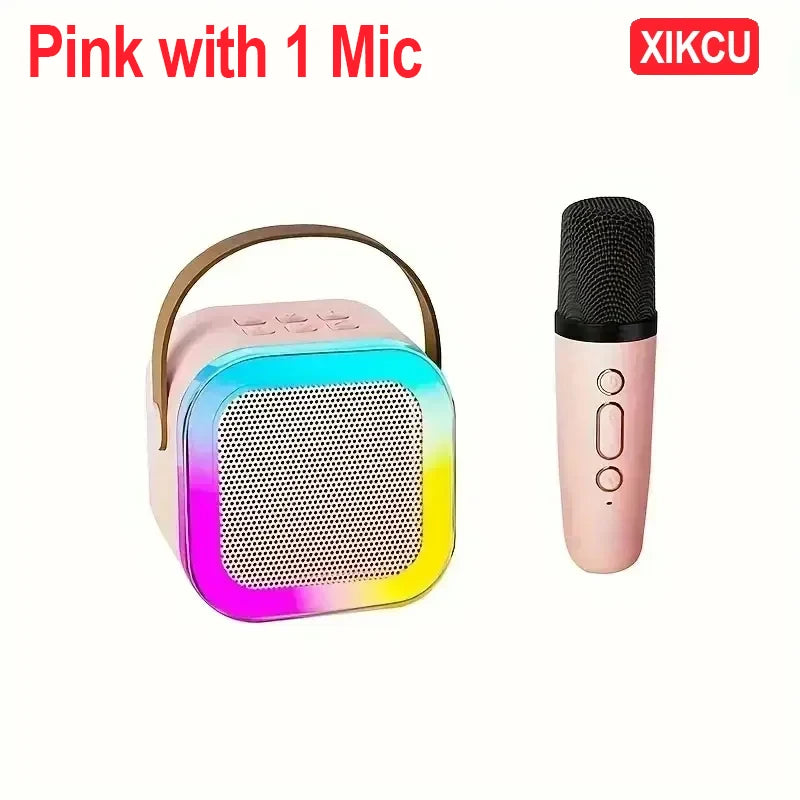 XIKCU Portable Bluetooth Karaoke Speaker with 2 Wireless Microphones, Party & Home Audio