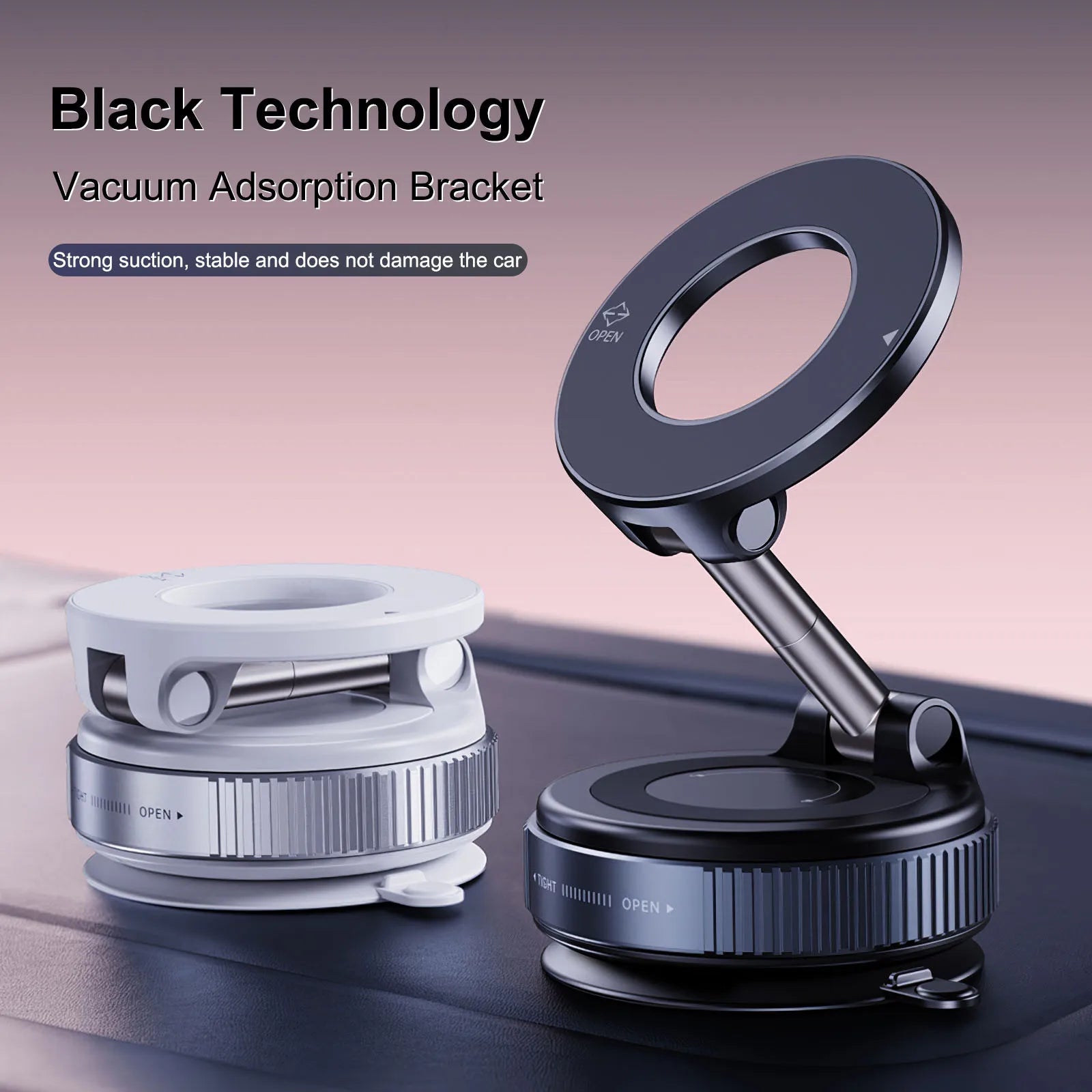 CAR MOUNT Electric Vacuum Magnetic Phone Holder Foldable Strong Suction Stand for iPhone 12-16