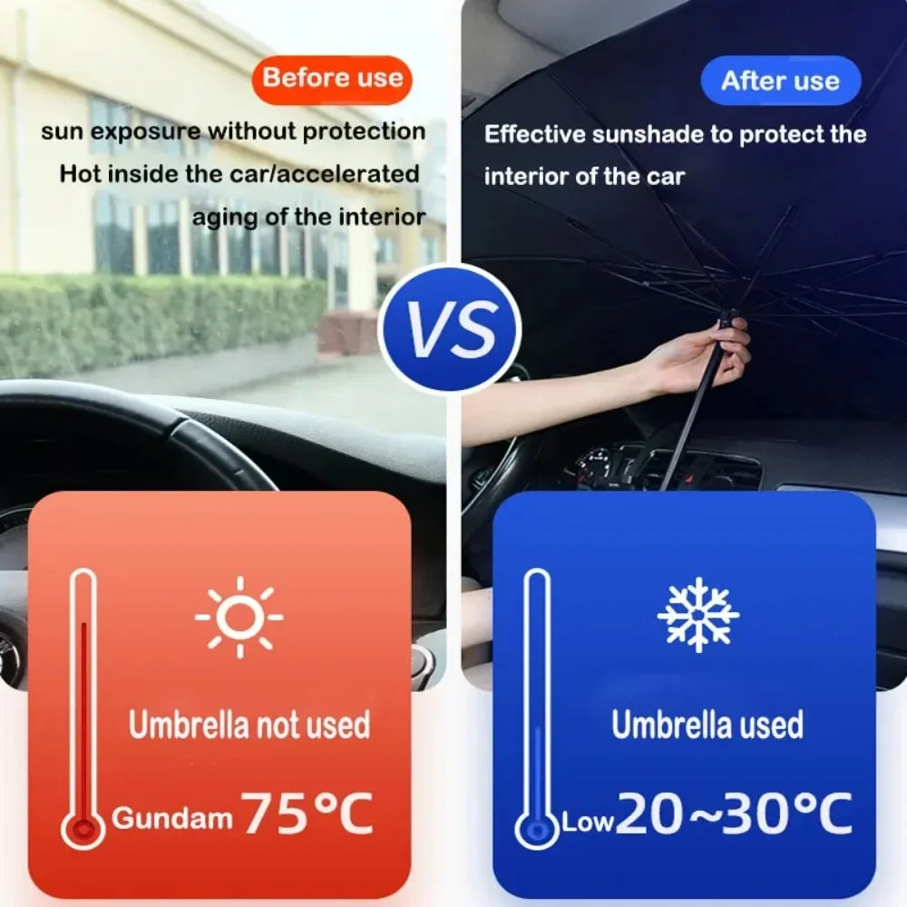 Car Sunshade Umbrella Folding Auto Windshield Parasol UV Protection Heat Reflective Sun Shade