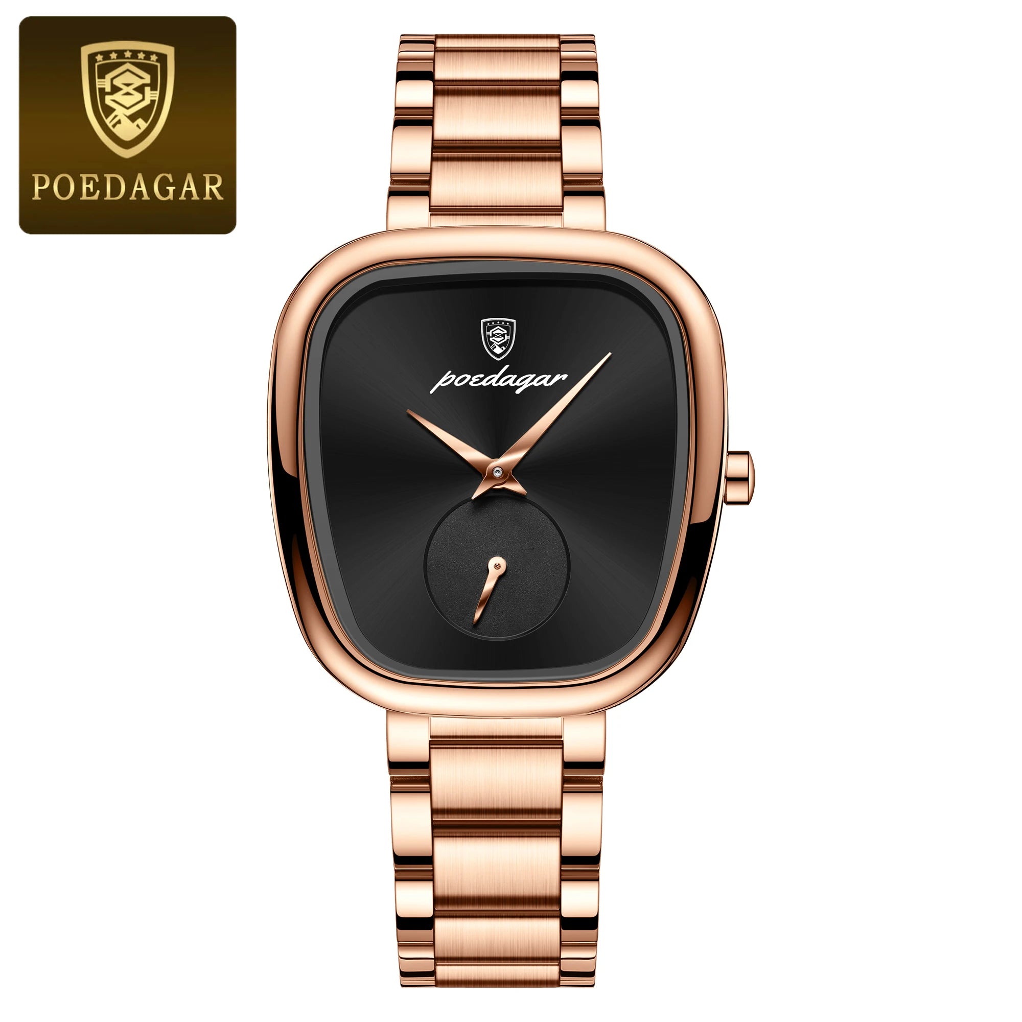 POEDAGAR Luxury Women's Quartz Watch Waterproof Stainless Steel Elegant Ladies Fashion Clock