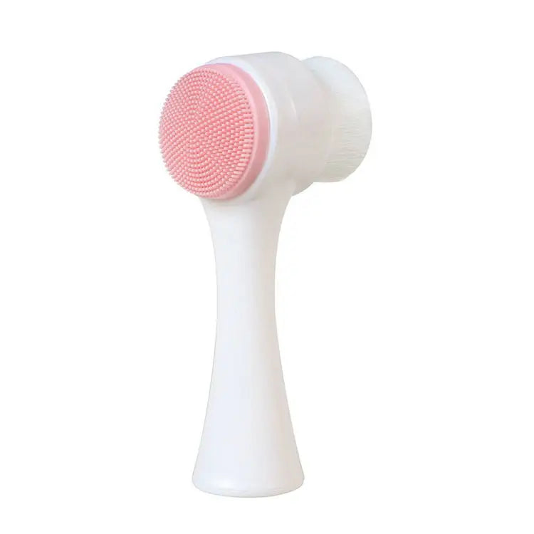 3D Double Silicone Facial Cleansing Brush for Deep Pore Cleaning, Exfoliation & Skin Massage