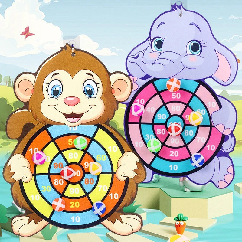 Educational Sticky Ball Dart Board Indoor Game for Kids 3-7 Montessori Sports Toy Birthday Gift