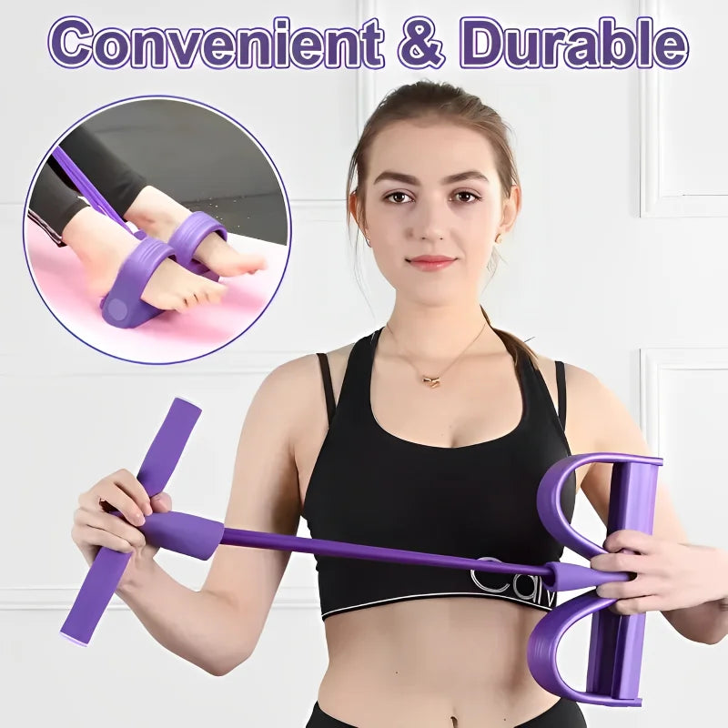 Four-Tube Pedal Tensioner Multi-Functional Fitness Equipment Yoga Elastic Band Home Gym Trainer