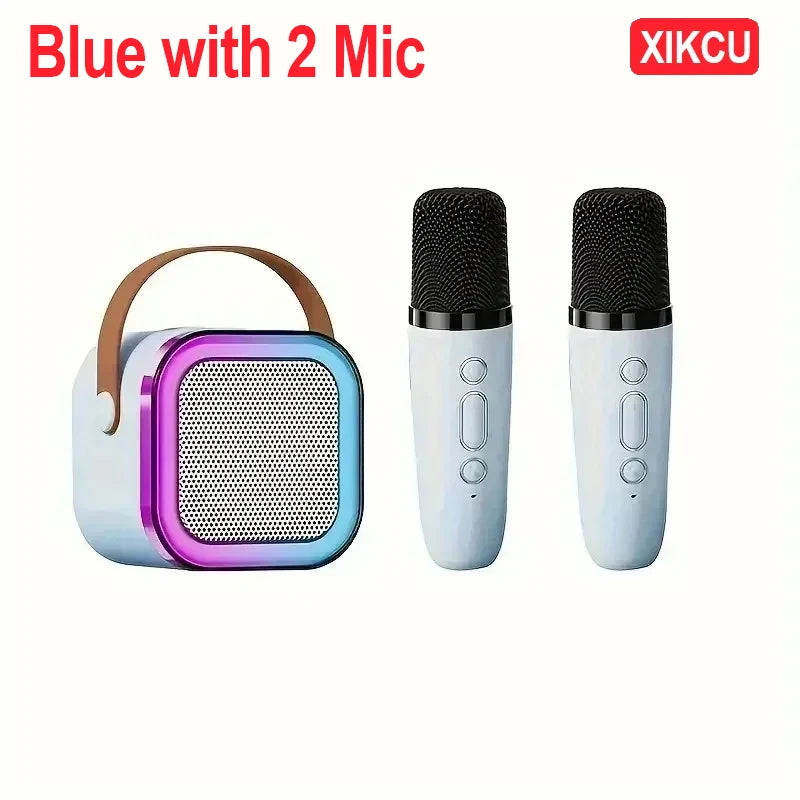 XIKCU Portable Bluetooth Karaoke Speaker with 2 Wireless Microphones, Party & Home Audio