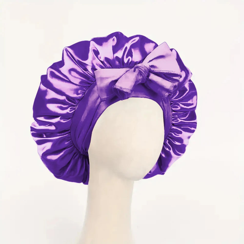 ADJUSTABLE SATIN SILK BONNET FOR SLEEPING | Unisex Hair Protection with Tie Band – 16 Colours