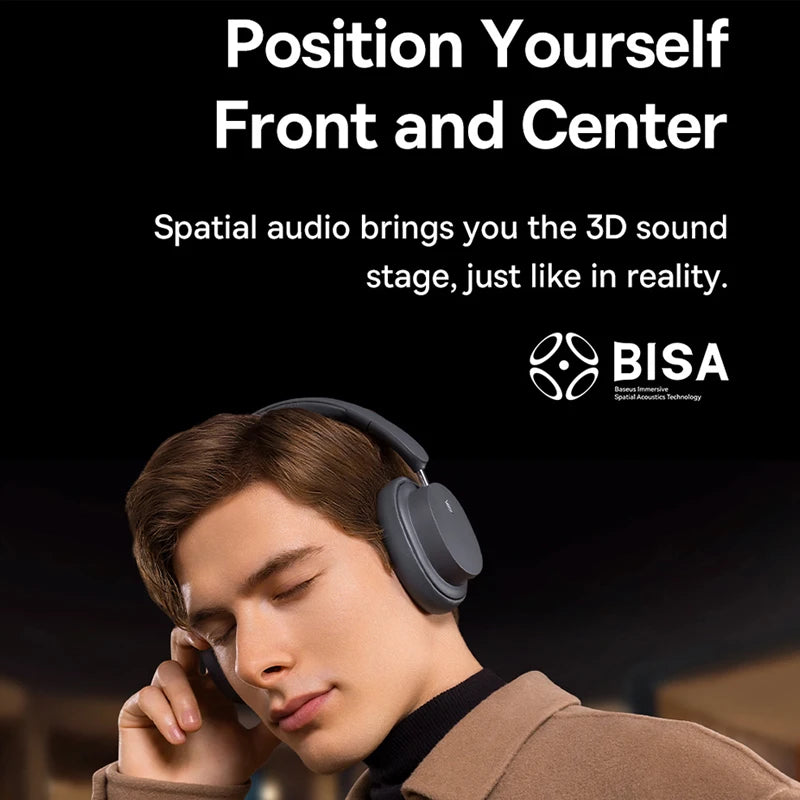 BASEUS Bowie D05 Wireless Headphones – Bluetooth 5.3, 3D Spatial Audio, 40mm Driver, 70H Playtime