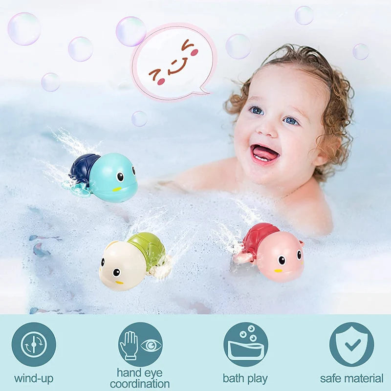 Baby Bath Toys Swimming Turtle Whale Clockwork Water Toys for Kids Bath Pool Beach Play