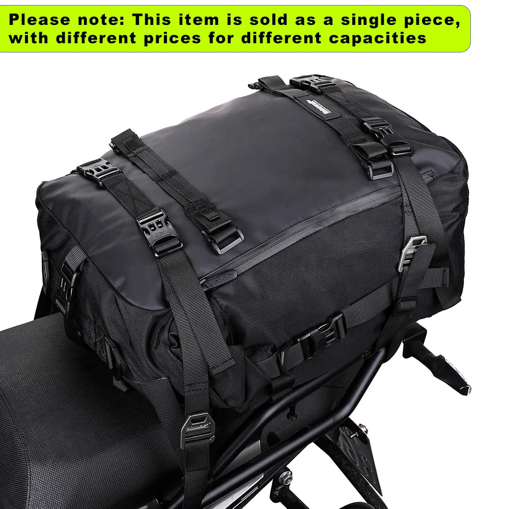 RHINOWALK Motorcycle Back Seat Bag – 10/20/30L Waterproof Saddle Bag, Multifunctional Backpack