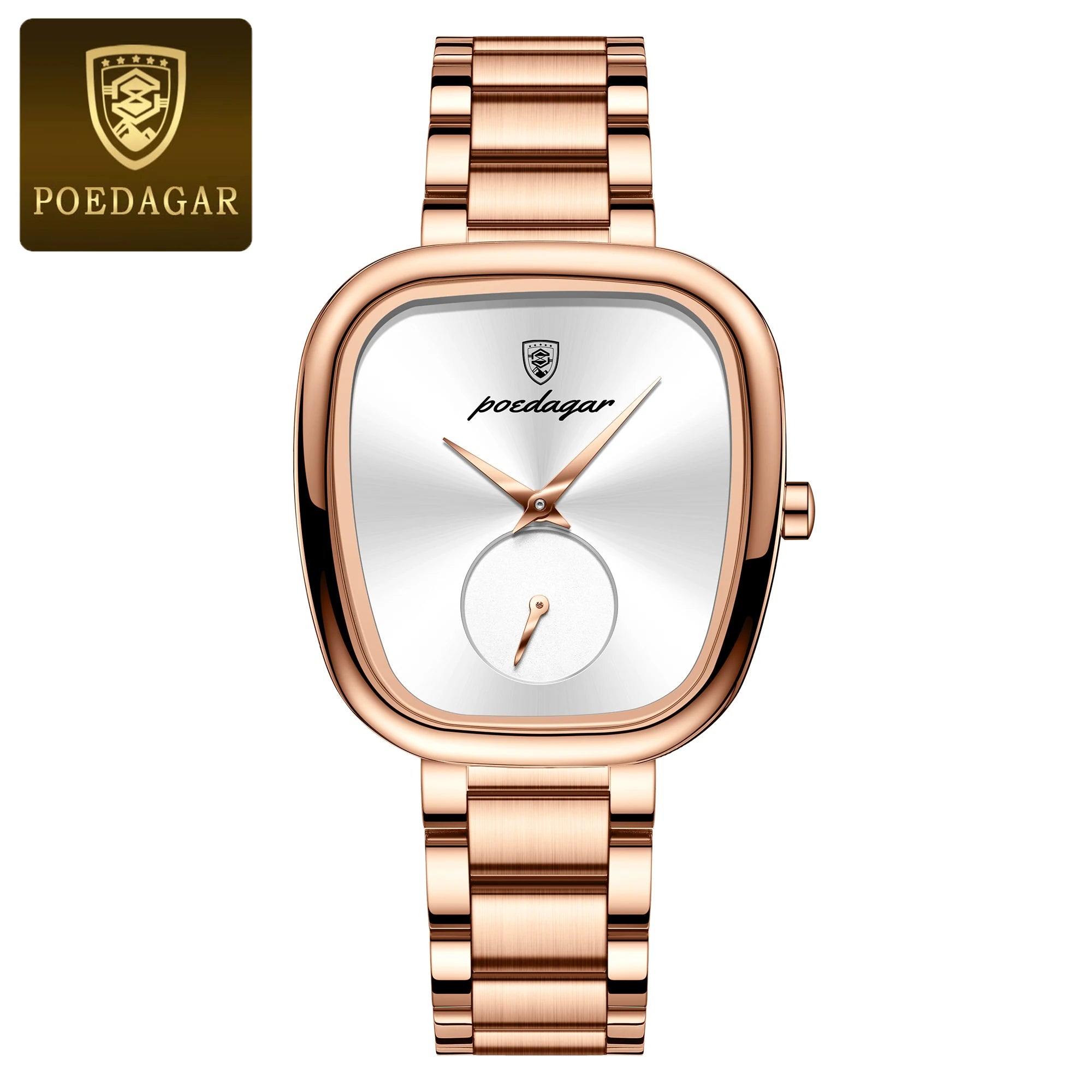 POEDAGAR Luxury Women's Quartz Watch Waterproof Stainless Steel Elegant Ladies Fashion Clock