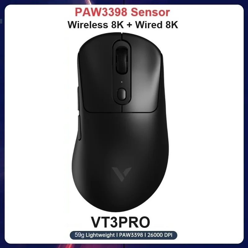 RAPOO VT3Pro Wireless Gaming Mouse 59g Lightweight 26000DPI 8KHz Polling 9 Programmable Buttons