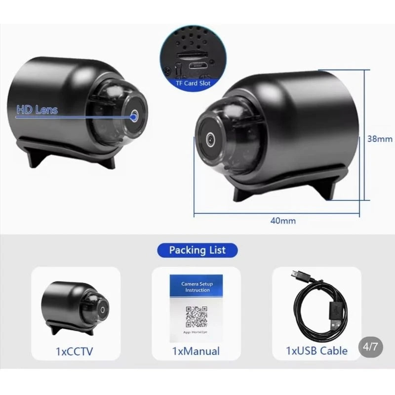 X5 MINI CAMERA – HD 1080P Wireless WIFI Camera, Compact Design, Cyclic Recording, Home and Outdoor