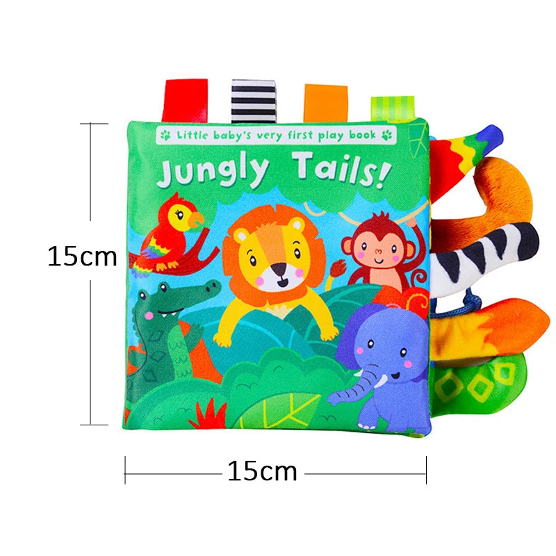 QWZ Soft Baby Cloth Books 3D Touch Feel High Contrast Sensory Stroller Toy for Newborns & Infants
