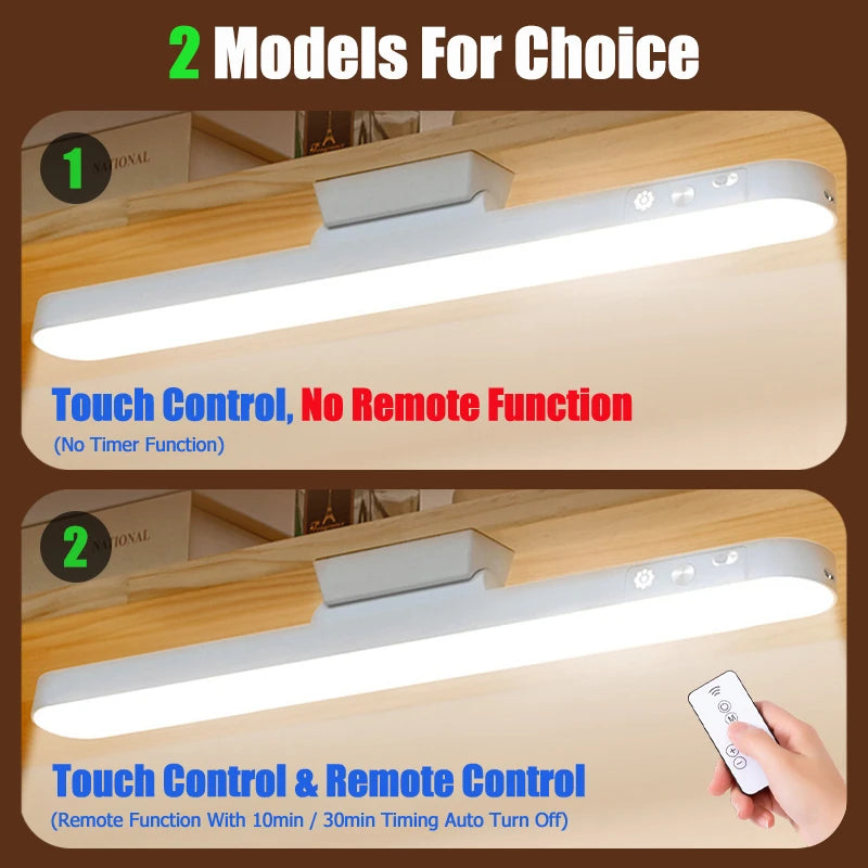 LED Magnetic Table Lamp USB Rechargeable 3-Colour Dimmable Touch Desk Light for Home & Office