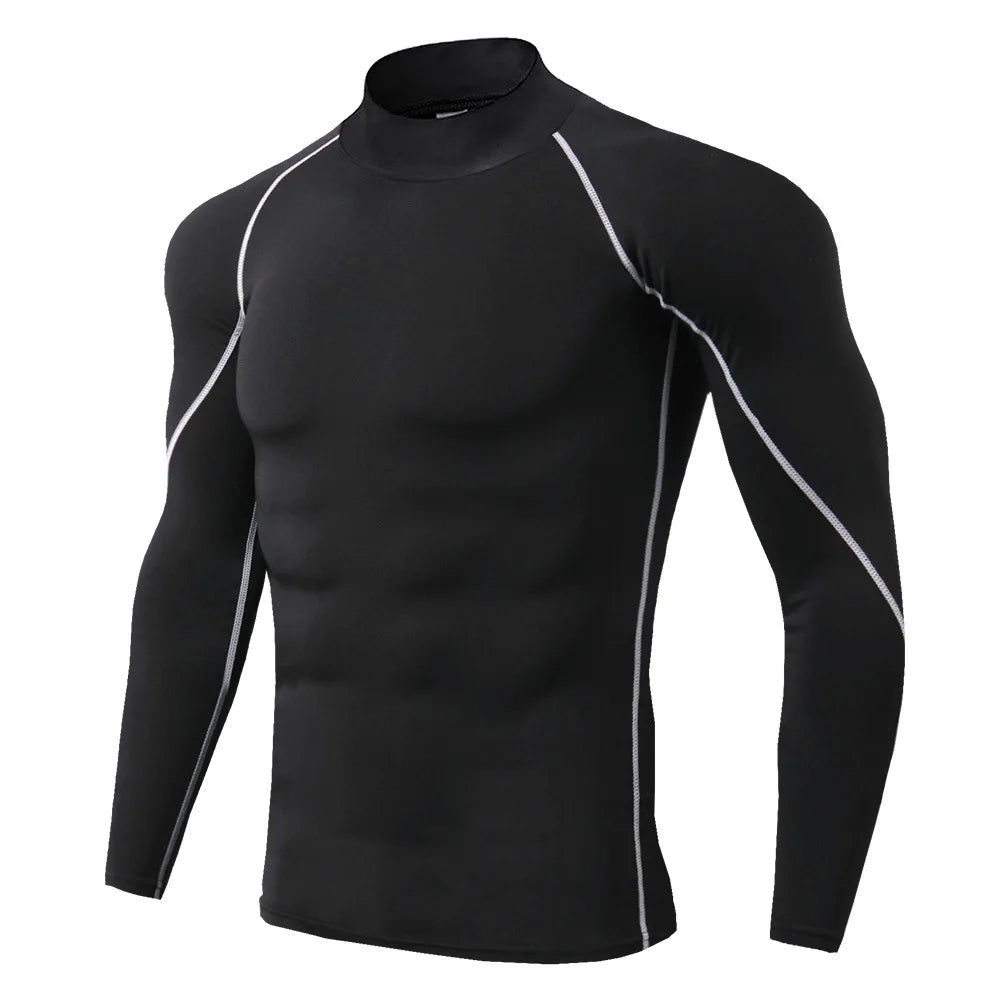 Long Sleeve Men’s Compression T-Shirt – Quick Dry Gym Top for Fitness, Running & Bodybuilding