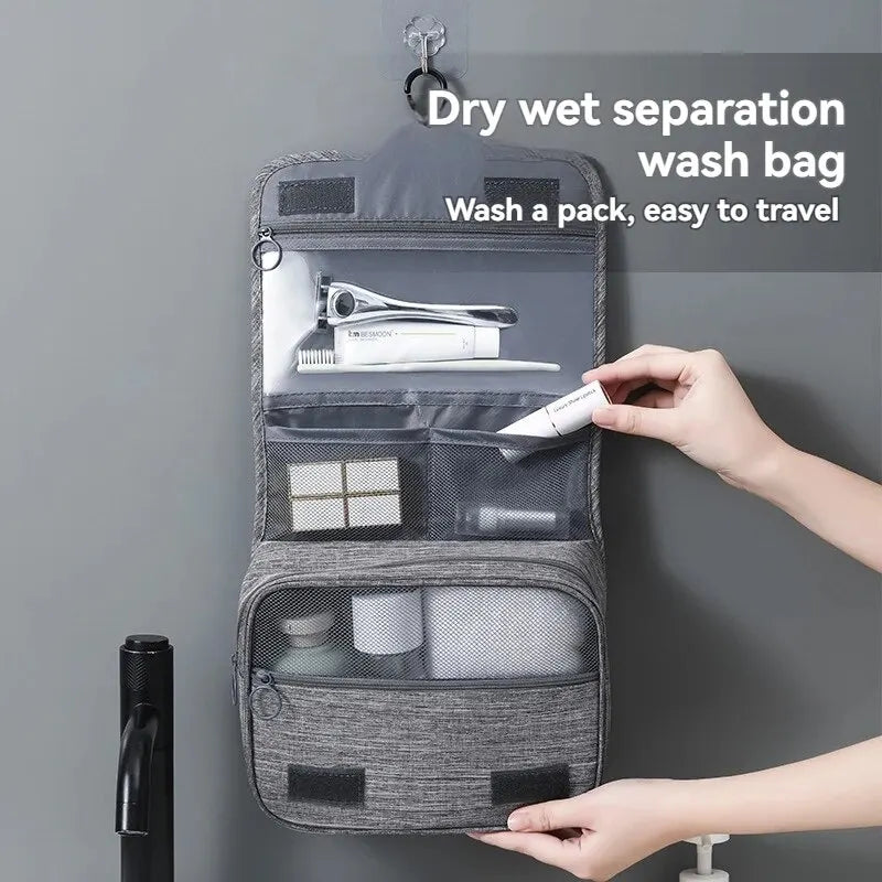 Foldable Hanging Toiletry Bag Organizer | Cosmetic Travel Bag for Business & Vacation Getaways