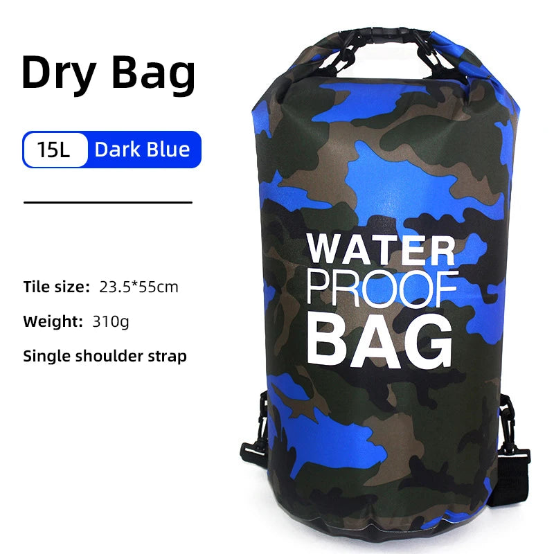 Waterproof 30L 15L Dry Bag Backpack with Wet Separation Pocket for Kayaking Boating Outdoor Kit Pack