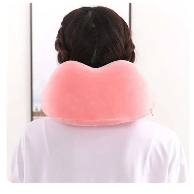 Travel Neck Pillow U-Shaped Memory Foam for Airplane, Sleeping, Cervical Support and Comfort