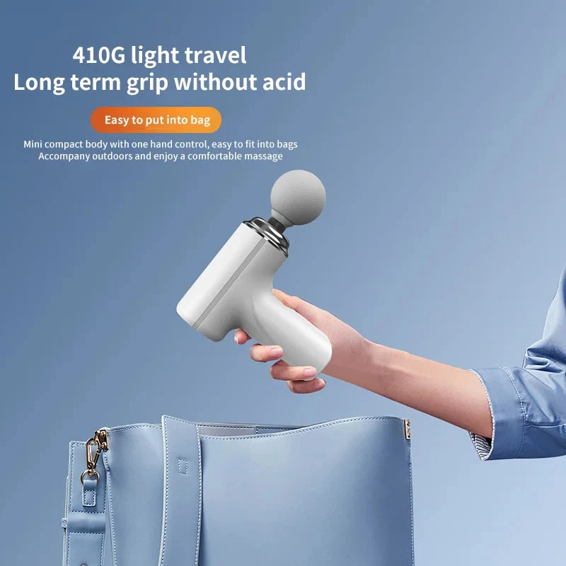 Portable AI Fascial Massage Gun Electric Percussion Massager with 4 Heads for Full Body Relaxation