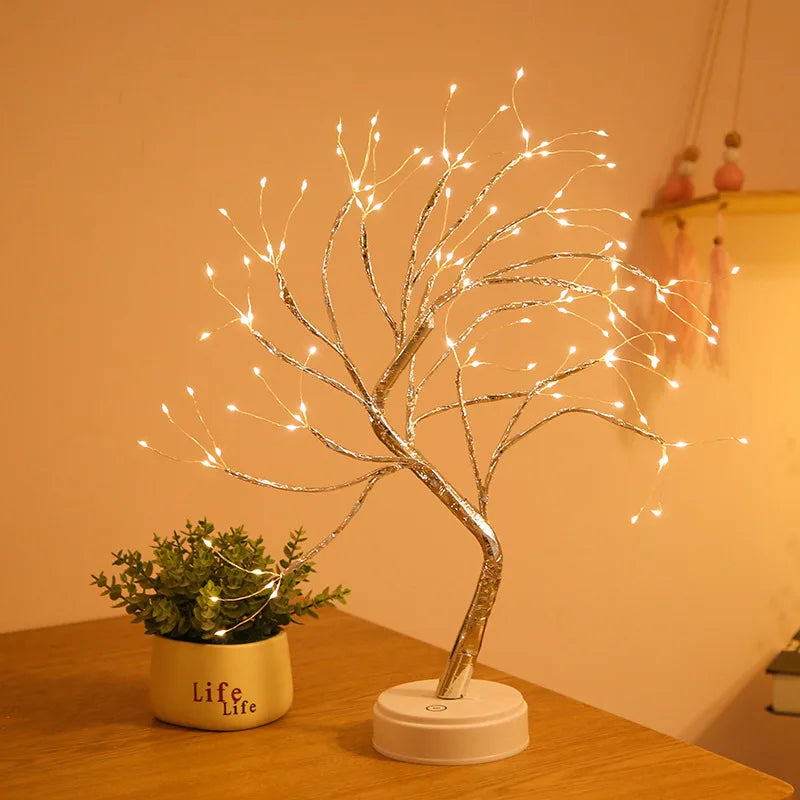 LED ROSE LEAF TABLE LAMP USB Fairy Night Light Christmas Home Party Wedding Decoration