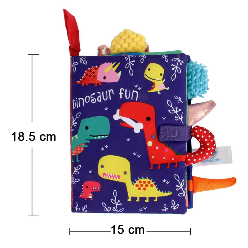 QWZ Soft Baby Cloth Books 3D Touch Feel High Contrast Sensory Stroller Toy for Newborns & Infants