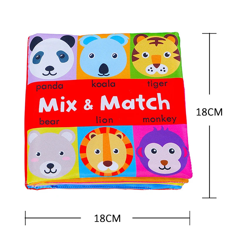 QWZ Soft Baby Cloth Books 3D Touch Feel High Contrast Sensory Stroller Toy for Newborns & Infants