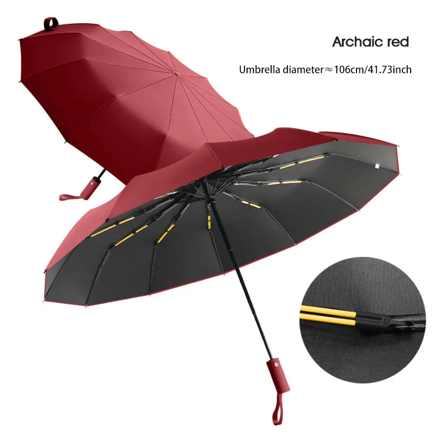 Reinforced 24-Bone Wind-Resistant Umbrella with Anti-UV Protection for All-Weather Automatic Use