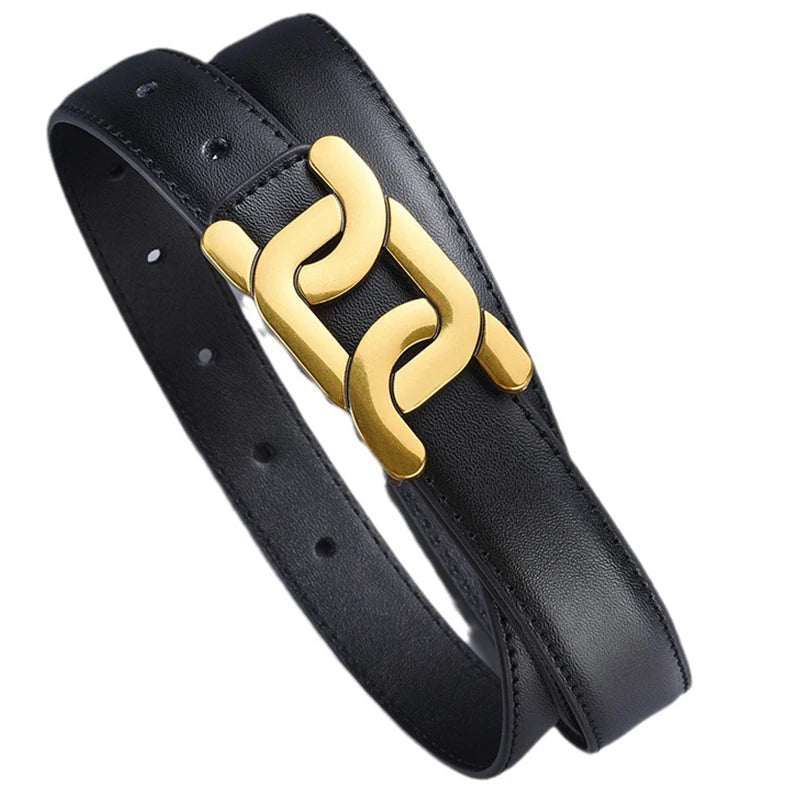 Retro Women’s PU Leather Belt with Alloy Buckle for Casual Jeans Dresses Skirts Fashion Accessory