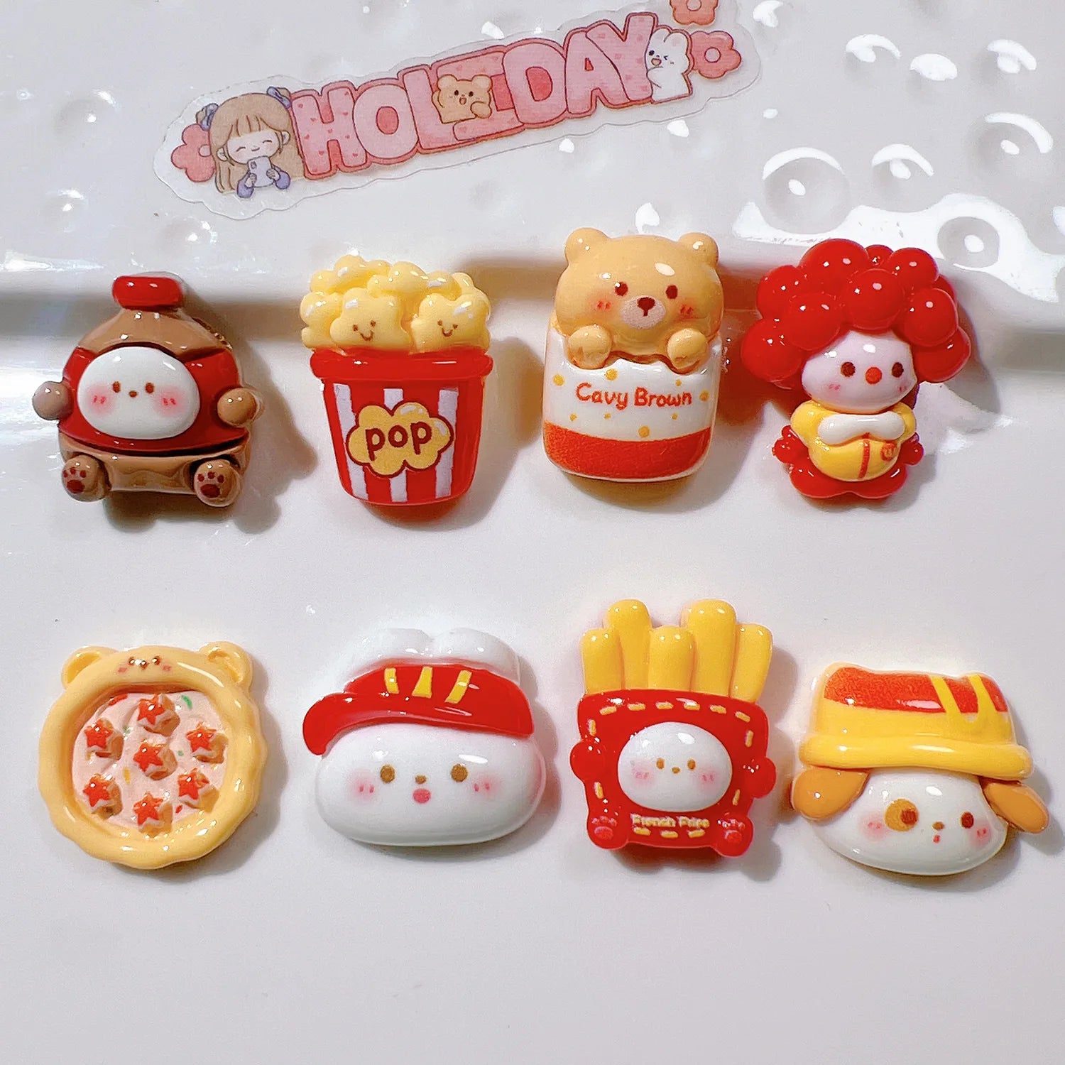 Kawaii Cartoon 8 Pcs Food Refrigerator Magnets, Cute Decorative Fridge Magnets for Home & Office