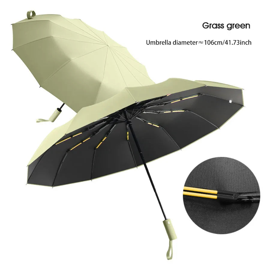 Reinforced 24-Bone Wind-Resistant Umbrella with Anti-UV Protection for All-Weather Automatic Use