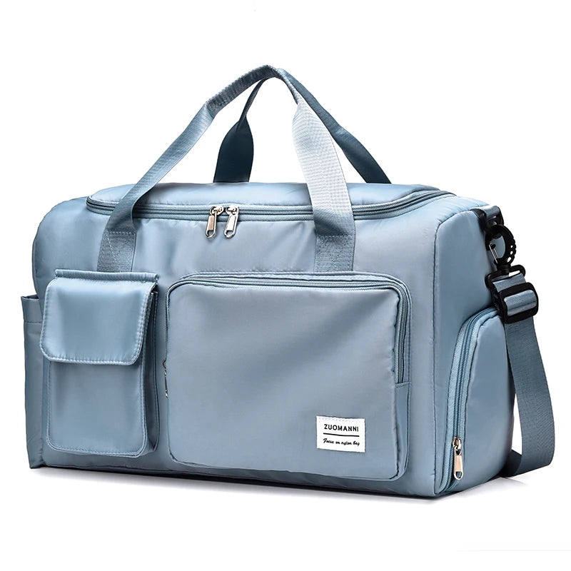 Carry on travel bag large capacity weekender overnight duffle with shoe compartment for women