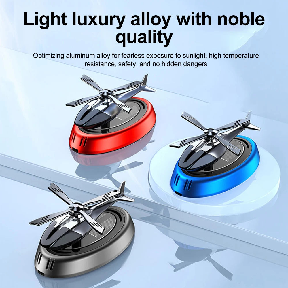 Solar Powered Helicopter Car Air Freshener – Aromatherapy Fragrance Diffuser for Fresh Driving