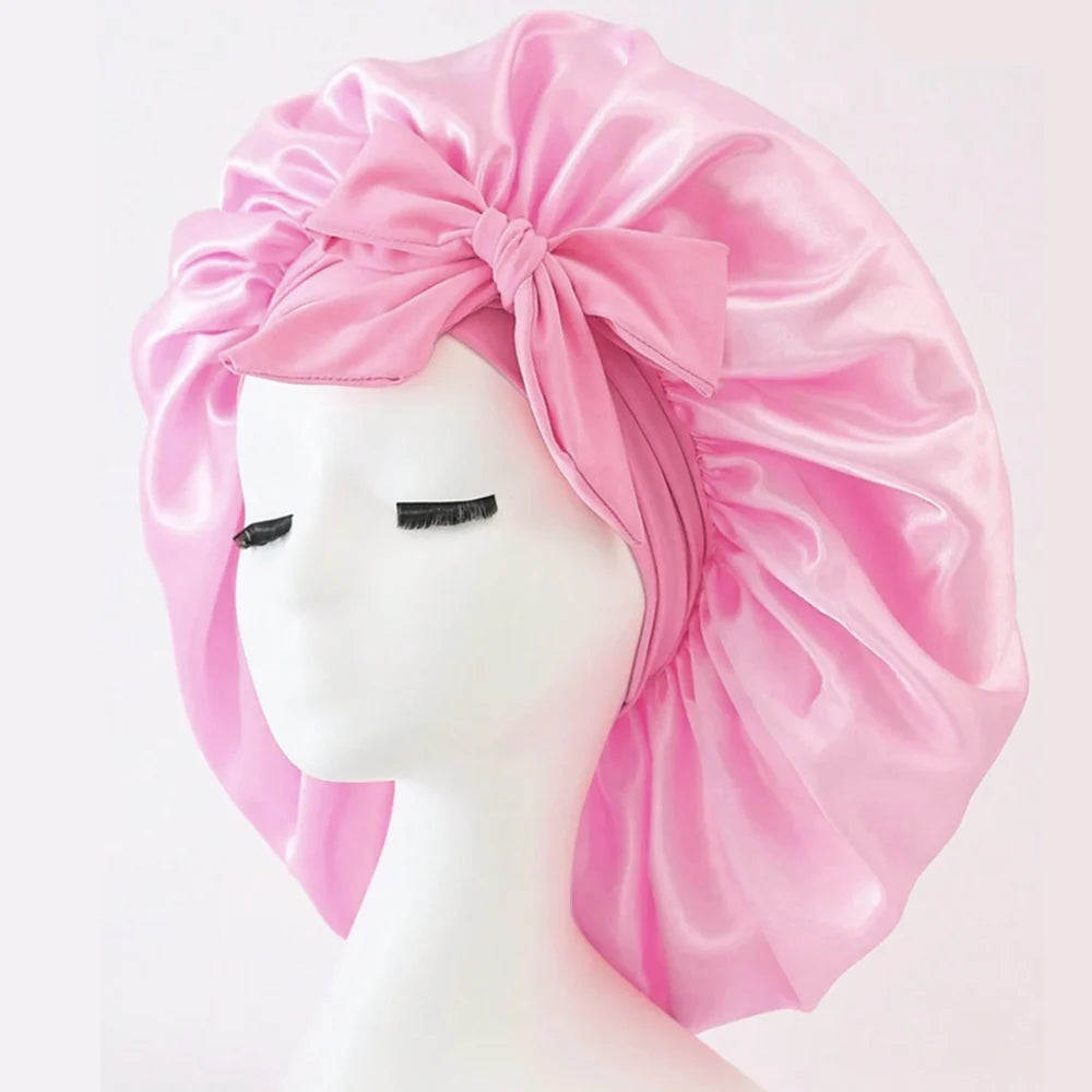 ADJUSTABLE SATIN SILK BONNET FOR SLEEPING | Unisex Hair Protection with Tie Band – 16 Colours