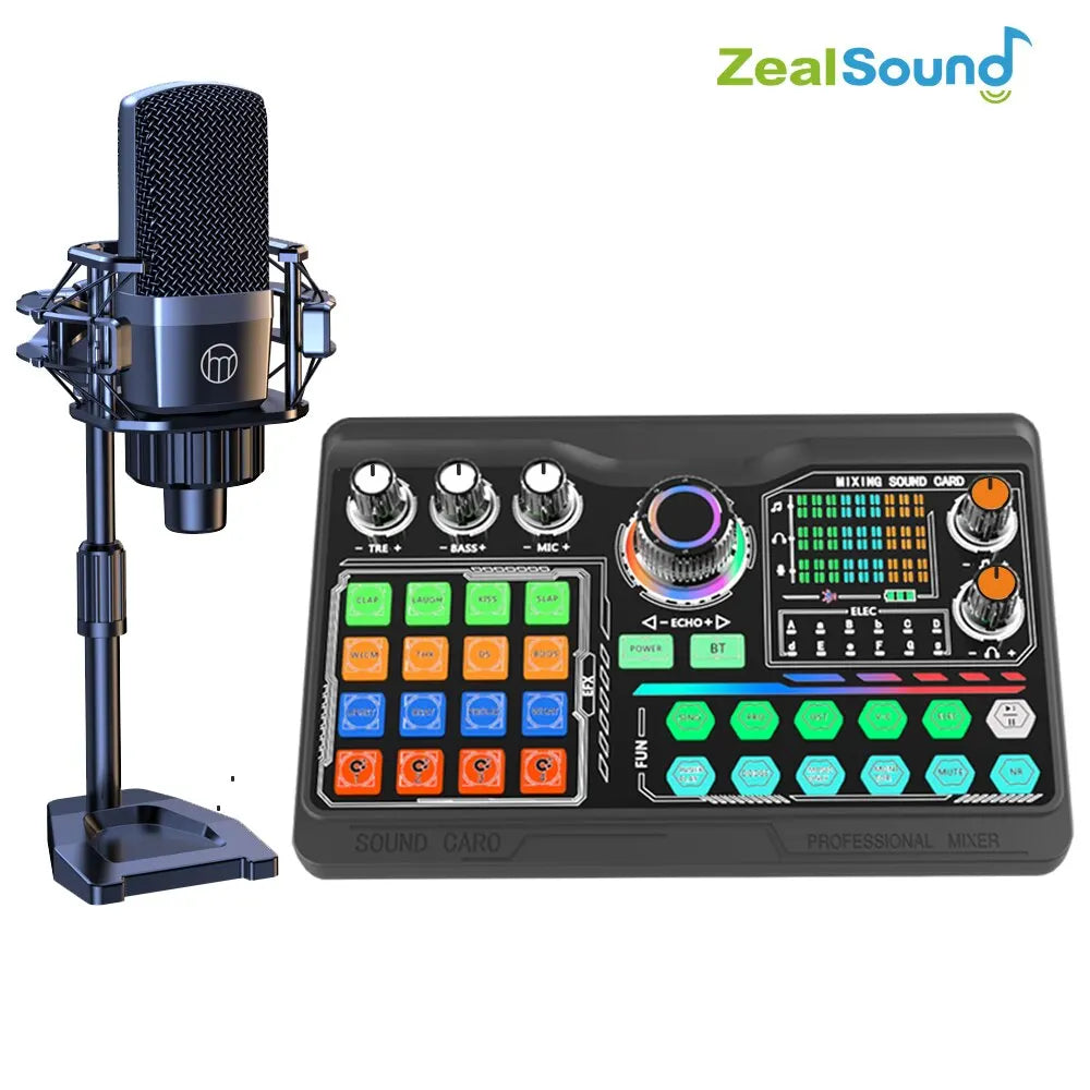 ZealSound P300 Podcast Microphone & Sound Card Kit for Streaming, Recording, Gaming and Vlogging Gear