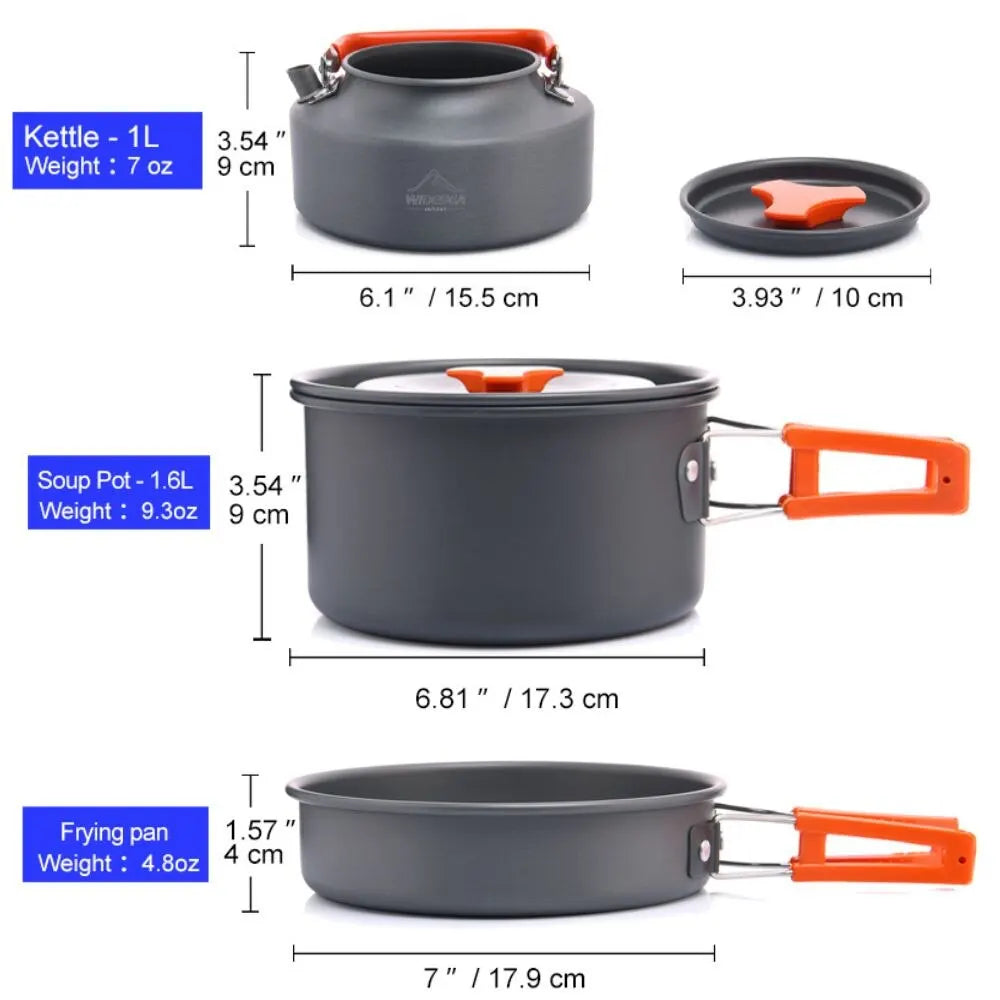 Widesea Camping Cookware Set | Lightweight Outdoor Pots & Tableware Kit