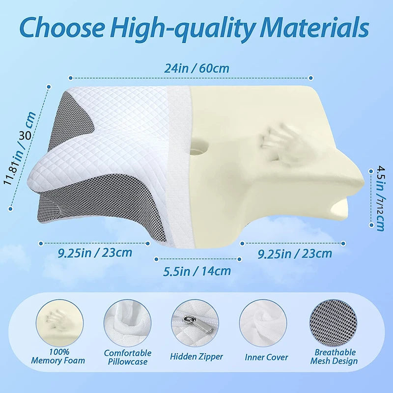 Memory Foam Cervical Pillow – Ergonomic Contour Orthopaedic Neck Pillow for Pain Relief & Support