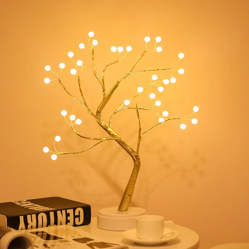 LED ROSE LEAF TABLE LAMP USB Fairy Night Light Christmas Home Party Wedding Decoration