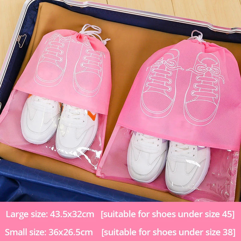 5pcs Waterproof Shoe Storage Bags Thickened Non-Woven Fabric Travel Shoe Pouch Moisture proof Set