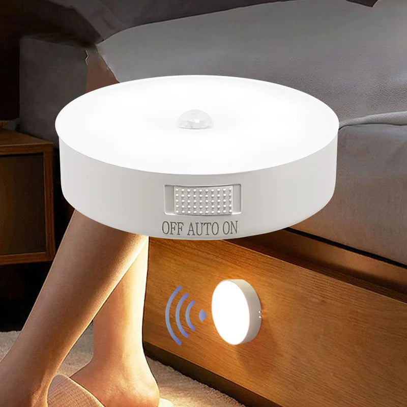 Motion Sensor LED Night Light USB Rechargeable Lamp for Bedroom, Kitchen, Wardrobe & Stairs