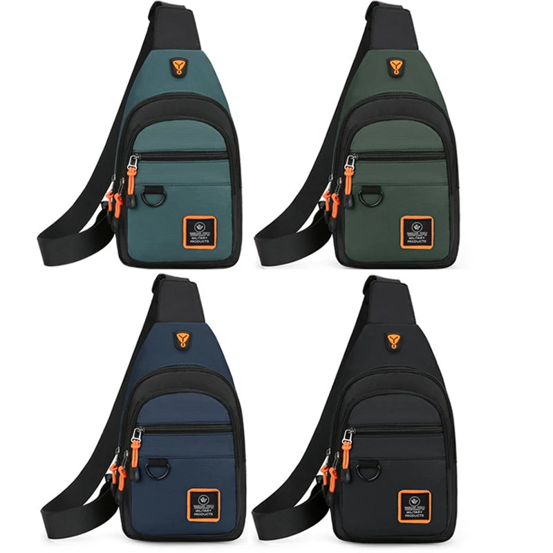 Men's Outdoor Hiking Crossbody Bag Waterproof Sports Chest Shoulder Bag Travel Backpack Casual