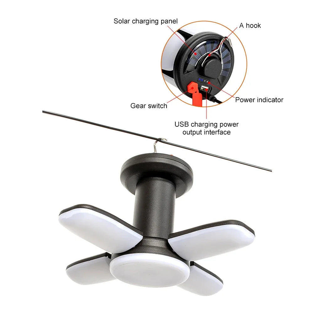 Rechargeable LED Camping Lantern – Folding Floodlight with 3 Light Modes for Outdoor Adventures