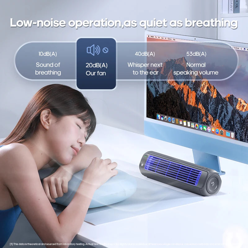 KINSCOTER Portable Air Conditioner Fan 2000mAh Quiet Desktop Tower Fan Wall Mount 3 Speeds