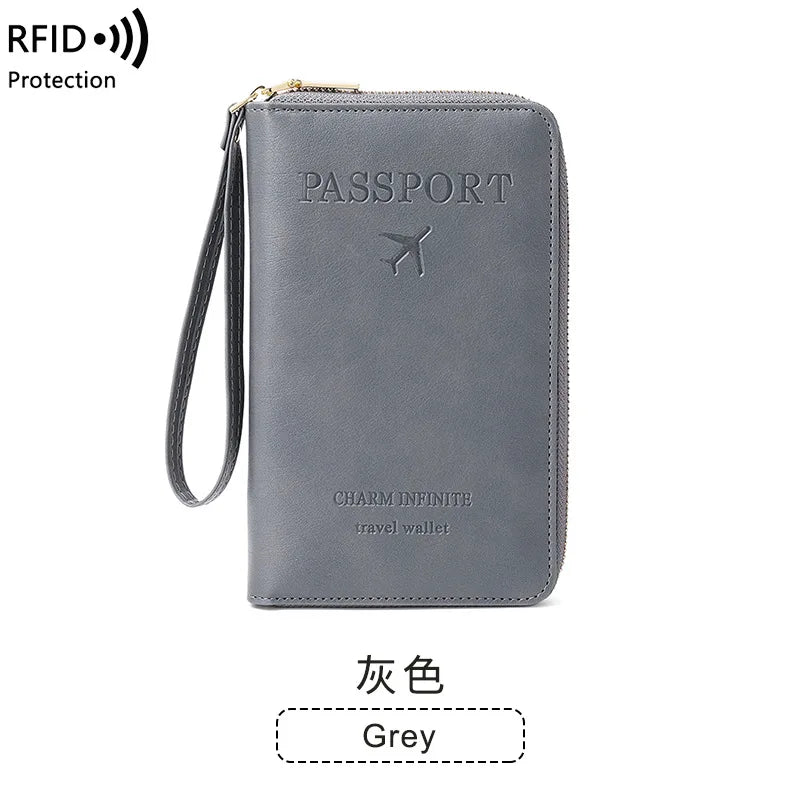 New Leather Passport Cover RFID Blocking Wallet | Travel Essentials & Zipper Phone Bag